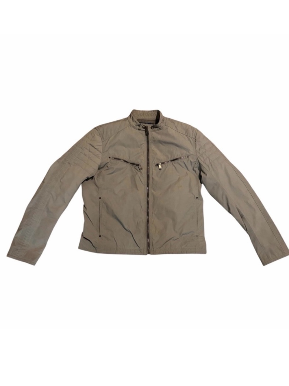 Polo Ralph Lauren Canvas Moto Jacket Motorcycle Grey Mens Large